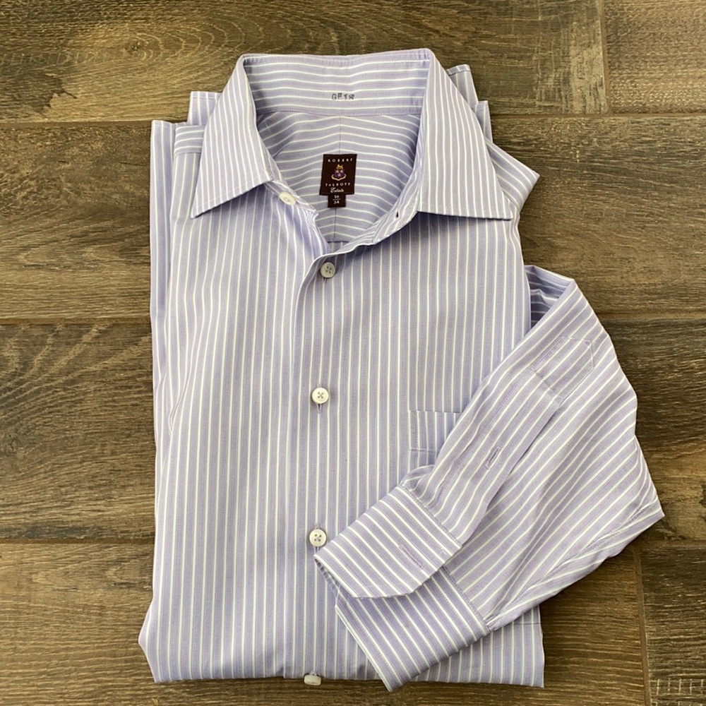 Robert Talbott lavender stripe shirt 16/34
